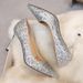 Stiletto Sandals Bridesmaid Crystal Shoes Spring Summer New Pointed Toe Sequin Bride Fashion High Heels Women Thin_vogvips.com