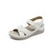 New 2026 Spring Summer Thick-Soled Sandals For Women, Casual Comfortable Large Size Metal Magic Buckle Sandals,_vogvips.com