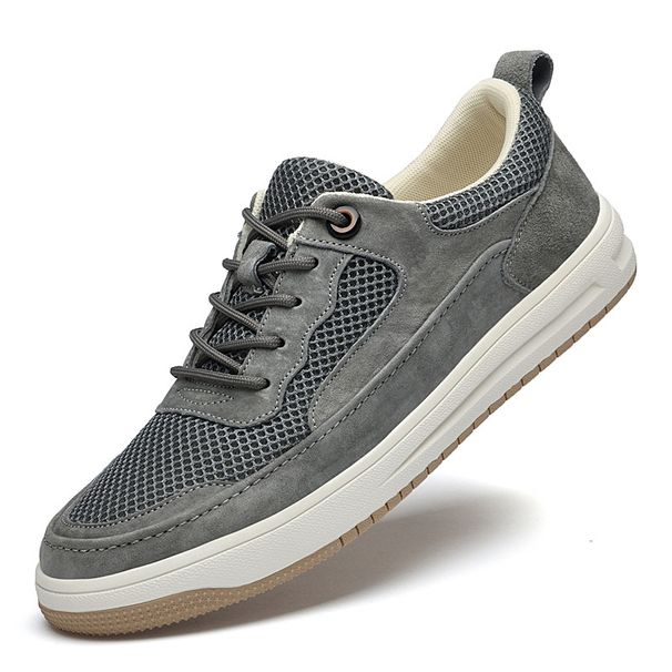 European Station Men's Mesh Board Shoes Top Layer Pig Bage Large Hole Mesh Breathable Flat Bottom Casual Tide_vogvips.com