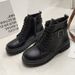 Fashion Casual Platform Lace-up Martin 2024 New Women's Thick Sole Black Boots_vogvips.com