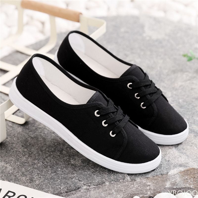2025 Ew Comfortable Street Lace Up Fashioable Versatile Wome Flats Lady Classic Roud Toe White Cavas Shoes For_vogvips.com