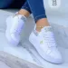 Casual Women Fashion Buttefly Deco Round Head Sneakes Leathe Lace-Up Platfom Ladies Vulcanized Shoes Female_vogvips.com