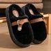 Women's Shoes Furry Slippers For Women Winter Fashionable Outer Wear Cotton Slippers Thick Bottom Non Slip Warm Home Furry Cotton Slippers_vogvips.com