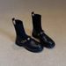 Britih Thick-Soled Chunky Mid-Heel Short For Women 2024 New Style Outdoor Round-Toe Patchwork Sock Loafer Stretch_vogvips.com