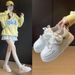 Spring Women's White Sneakers - Style Casual Slip-On Shoes | Breathable Lace-Up Streetwear Fashion Y9953_vogvips.com