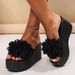 Women's High Heeled Roman Sandals Floral Strappy Platform Shoes Summer Beach Shoes_vogvips.com