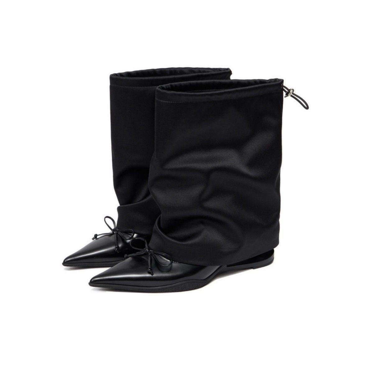 Women's High Heeled Lace Up Ankle Boots Black Wedge Slim Fit Style Short Boots Niche Design_vogvips.com
