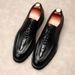 2021 Autumn Winter Men's Business Formal Leather British Style Pointed Toe Lace-up Korean Trend Crocodile Pattern_vogvips.com