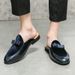 Size Leather Slip-On Slippers Shoes Men's Large Half Barber Lazy_vogvips.com
