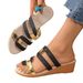 Foreign Trade Large Size Wedge For Women 2025 Summer New European And American Style Fish Mouth Color Block Comfortable_vogvips.com