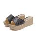 2025 Summer New Flat Sandals Women's Thick Sole High Heel Fish Mouth Sequin Slippers Factory Goods Direct_vogvips.com