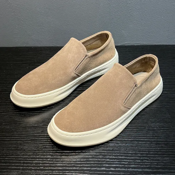 2025New High Quality Men Suede Leather Loafers Luxury Handmade Slip On Casual Shoe Comfy Driving Shoes Business Sneaker_vogvips.com
