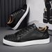 European Style Men's CL Black Red Sole Studded Casual Simple Social Youth Sneakers Fashion Trend Leather Shoes_vogvips.com