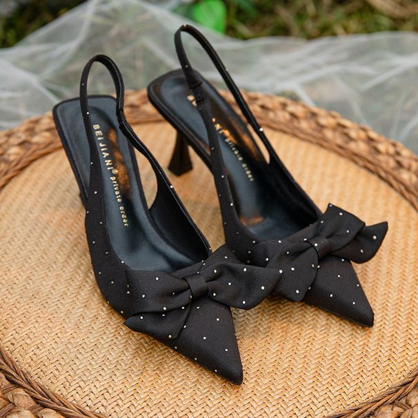 3299-6 New Chinese Style Rhinestone Bow Pointed Stiletto High Heel Single Shoes Women One Strap Elegant Closed Toe_vogvips.com