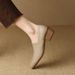 Spring 2025 New Black Middle Deep Mouth Sh, Thick Heel Anti Slip Pointed Apricot, One Step Stepping Women's Single_vogvips.com