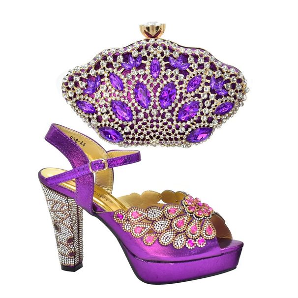 Delicate rhinestone temperament elegant fashion high-heeled sandals with bag set_vogvips.com