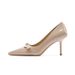 878-5 Sexy One-Strap Bow For Women 2025 Autumn New Elegant Pointed Toe Stiletto High Heels_vogvips.com