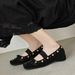 Cameido Women's Spring Mary Jane Ballet Flats With Square Toe In Suede Leather_vogvips.com