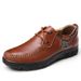 Men's Formal Leather Shoes Low Heel First Layer Leather Hand-stitched Casual Lace-up Men's Shoes_vogvips.com