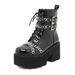 2023 New Chunky Heel Platform Thick Sole Martin Autumn Winter Waterproof Side Zipper Large Size Short Boots_vogvips.com