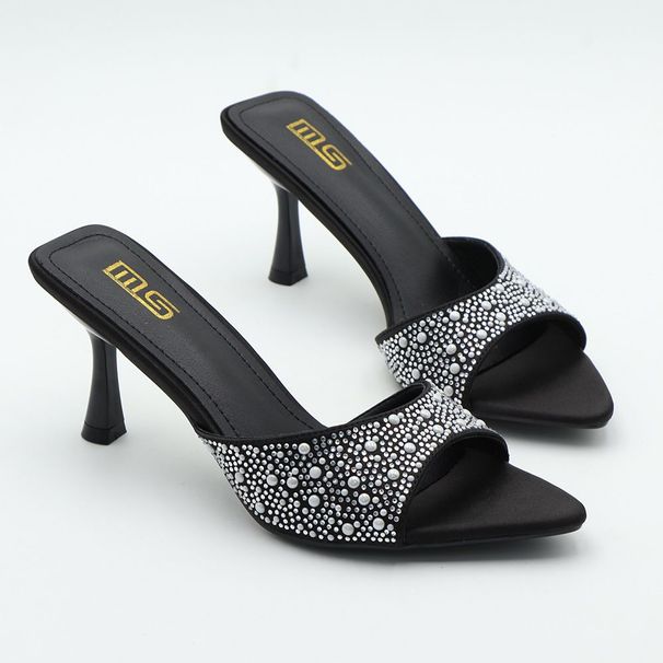Summer New Style Satin Embroidered Crystal Stiletto Pointed Toe Slip On Sandals For Women Stylish Platform Heel Free_vogvips.com