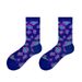 Retro Literary Style Geometric Houndstooth Socks Women's Mid Tube Socks Maillard Double Needle Double Path Niche Design Mid Tube Socks_vogvips.com