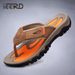 Cow Lathr Outdoor Slipprs Non-slip War-rsistant Mn's Flip Flops Summr Casual Shos For Mn Bach Sandals Plus_vogvips.com