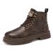 Martin Autumn High Top Waterproof Casual Trendy Versatile Leather British Style Work Ankle Boots Men's Shoes_vogvips.com