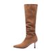 High Fleece-Lined Pointed Toe Slouch For Women, Thin Heel Over-the-Knee Boots, Autumn Winter Long Boots Style_vogvips.com