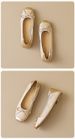French Single Shoes Women's Flat Bow Grandma Shoes Soft Sole Light Mouth Silver Mary Jane Shoes_vogvips.com