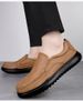 Casual Leather Shoes Men's Round Head Leather Men's Shoes Non-slip Loafers Dad Shoes_vogvips.com