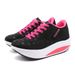 Ladies Casual Sports Shoes Breathable Comfortable Wedge Heel Thick Sole Sneakers Lace-up Shoes_vogvips.com