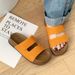 Trendy Boken Small Toast Velcro Wo, Fashionable And Versatile, Suitable Outdoor Wear, Lazy Beach Suede Sandals For_vogvips.com