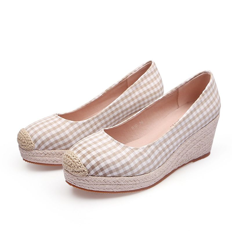 Round Toe Breathable Slip-On Shoes In Red, Black & Beige | Comfortable Espadrille Style Casual Footwear For Spring & Autumn_vogvips.com