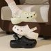 Women's DIY Cartoon Perforated Sandals Thick Soled EVA Summer Wear Beach/Seaside Style Height Increasing Versatile_vogvips.com