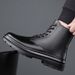 Genuine Leather Martin Boots Men's High-top Heightening Korean Version Leather Boots Trendy Men's Tooling Locomotive Boots_vogvips.com