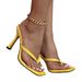 Women's Bright Yellow T-Strap Thong Stiletto Mules, Open Toe High Heel Sandals For Summer Party_vogvips.com