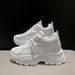 2025 Autumn Winter New Women's Height Increasing Thick Sole Sports Sneakers Solid Color Round Toe Casual Hidden Wedge_vogvips.com