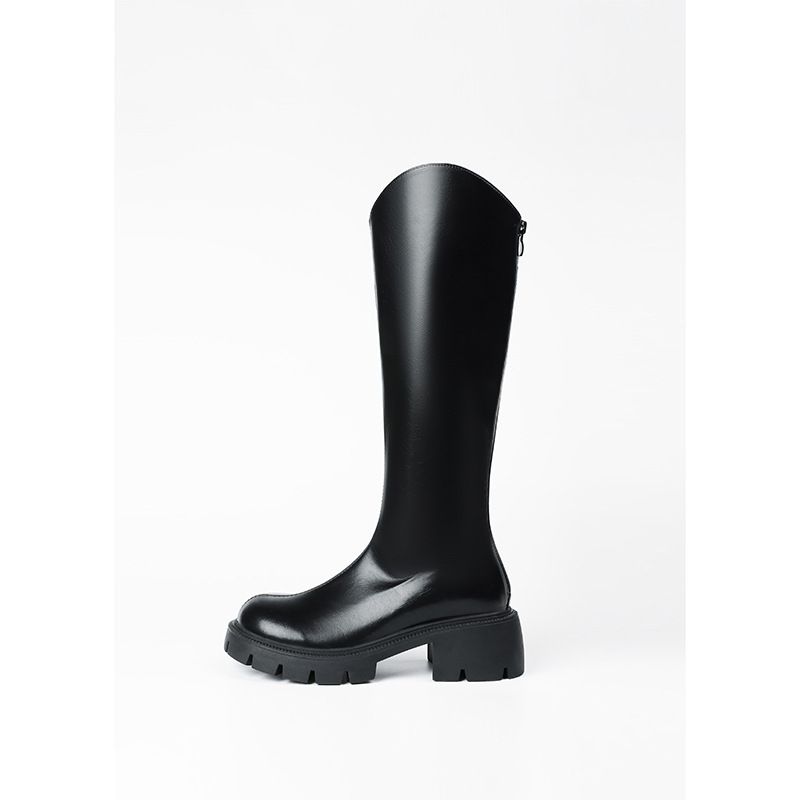 French Style For Women In Autumn And Winter 2025, New V-Neck High Small Tube Circumference Heel Long Boots, Thick Soled_vogvips.com