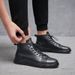 European Warm Series Men's Autumn Winter Martin Warm Fleece Lined Large Size Snow Work Boots Thick Sole Height Increasing Cotton Genuine_vogvips.com