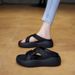 Women's Thick-soled Platform Slippers Summer 2026, Suitable For Wearing With Skirts, Embroidered Casual Beach Slide_vogvips.com