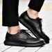 Euro Step First Layer Cowhide Men Genuine Business Brogue British Wedding Leather Soft Sole Formal Derby Men's Shoes_vogvips.com