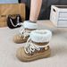 Snow Boots Women's Star Medium Boots Of The Same Style, Plush Warm Lace-up Big-headed Fluffy Boots_vogvips.com