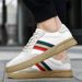Casual Board Shoes Men's Color Matching Breathable Beef Tendon Sole White Shoes_vogvips.com