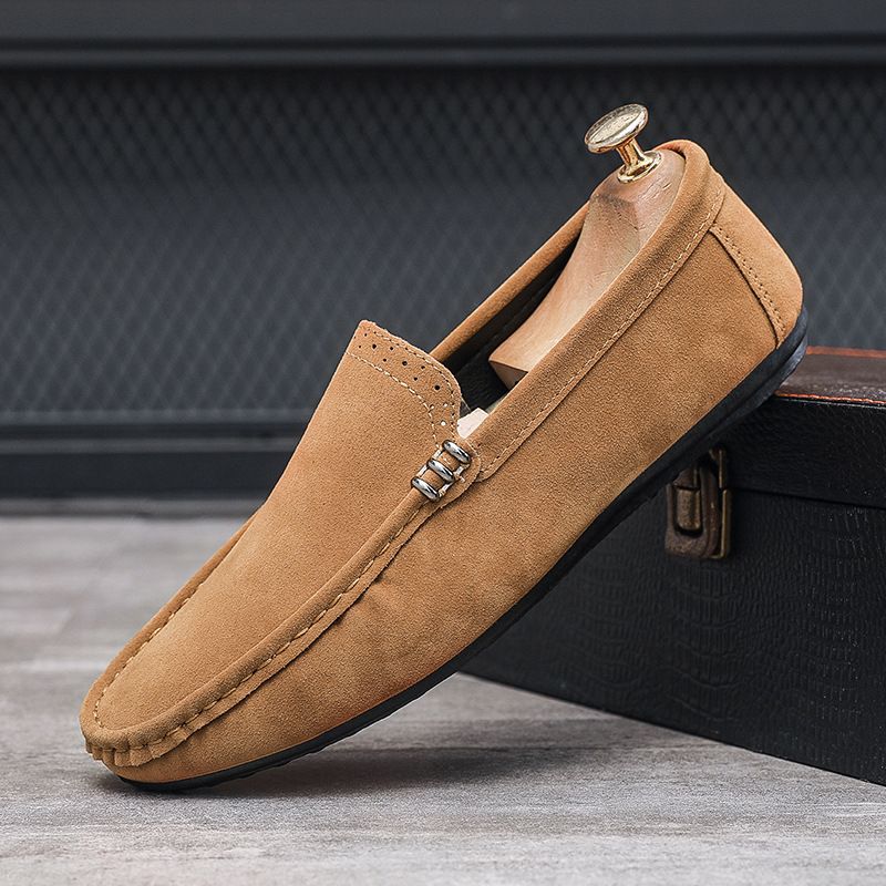 SHLIANG New Men's Loafers Breathable Shoes Comfort Plaid Leather Casual Shoes For Men Slip On Concise Quality Drive Men Sneakers X0033_vogvips.com