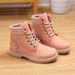 Women's Winter Faux Fur Lined Ankle Boots - Slip-Resistant PU Leather Casual Booties With Round Toe & Lace-Up Design_vogvips.com