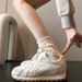 Thick-soled Height-increasing Mesh Breathable Dad Shoes For Women, 2026 Spring/summer New Model, Lace-up White Sneakers_vogvips.com