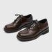 ShoeVault Square Brown Leather Derby Dopamine Men And Women Business Formal Big Toe British Thick Sole Height Increasing Casual_vogvips.com
