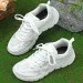 Cross Border White Sneakers Fashion Versatile Spring Summer Lace Up Women's Lightweight Breathable Casual Sports Trendy_vogvips.com