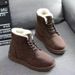 Women's Shoes Snow Boots Women's Short Boots Warm Boots Lace-Up Flat Heel Fashionable Cotton-Padded Shoes_vogvips.com